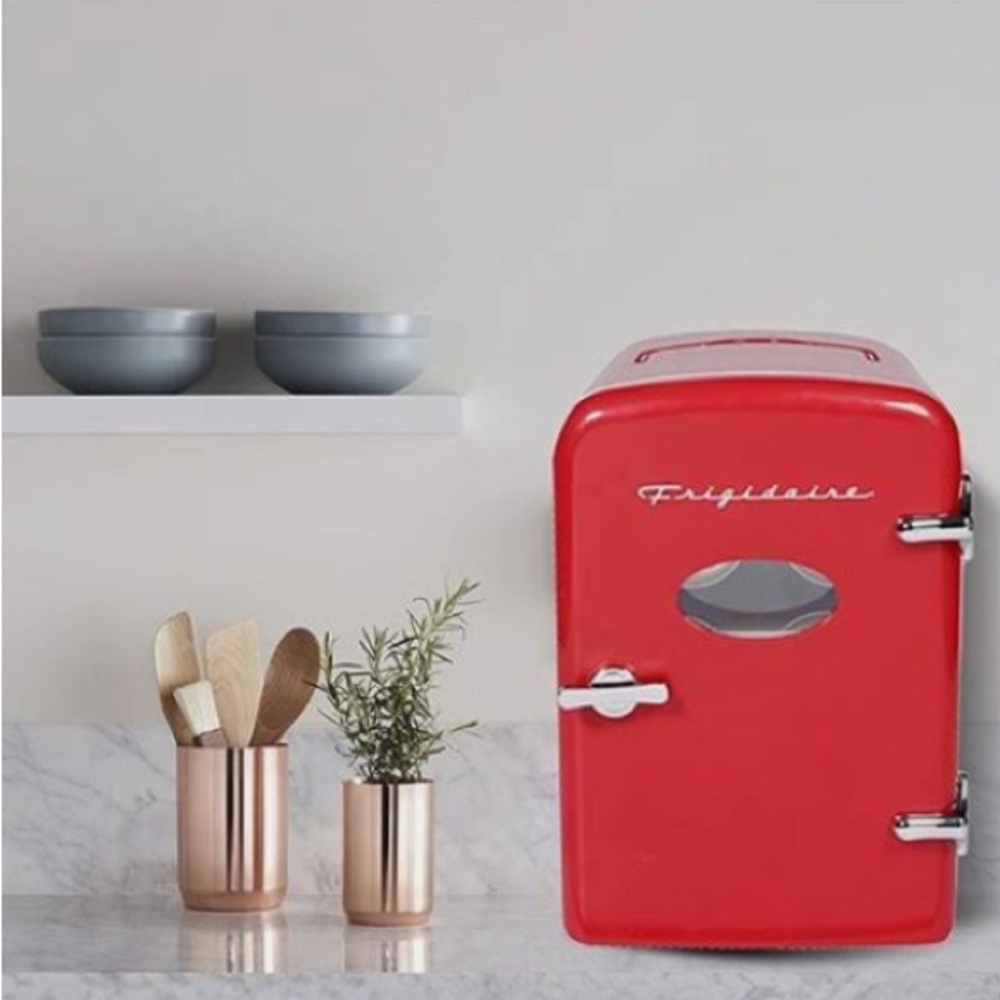 Retro red Frigidaire fridge